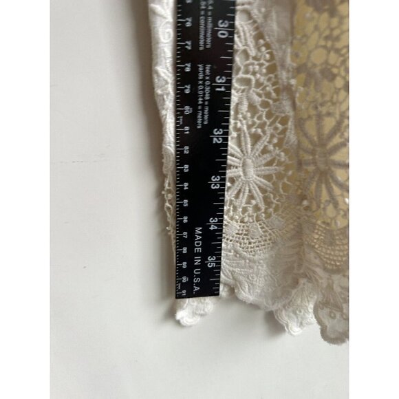 Soft Surroundings Left Bank Nautical Dress MP Eyelet Lace Stripe Scallop Hemline - Picture 8 of 9